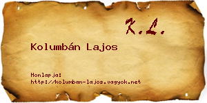 Kolumbán Lajos névjegykártya