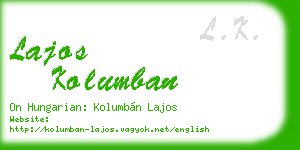 lajos kolumban business card